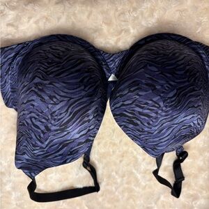 Deesse Lingerie Black and Purple Zebra Print Bra